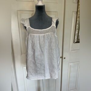 Elegant White Linen Tank Top